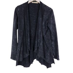 TESTIMONY Los Angeles Cardigan Sweater Womens Small Gray Open Front Asymmetrical